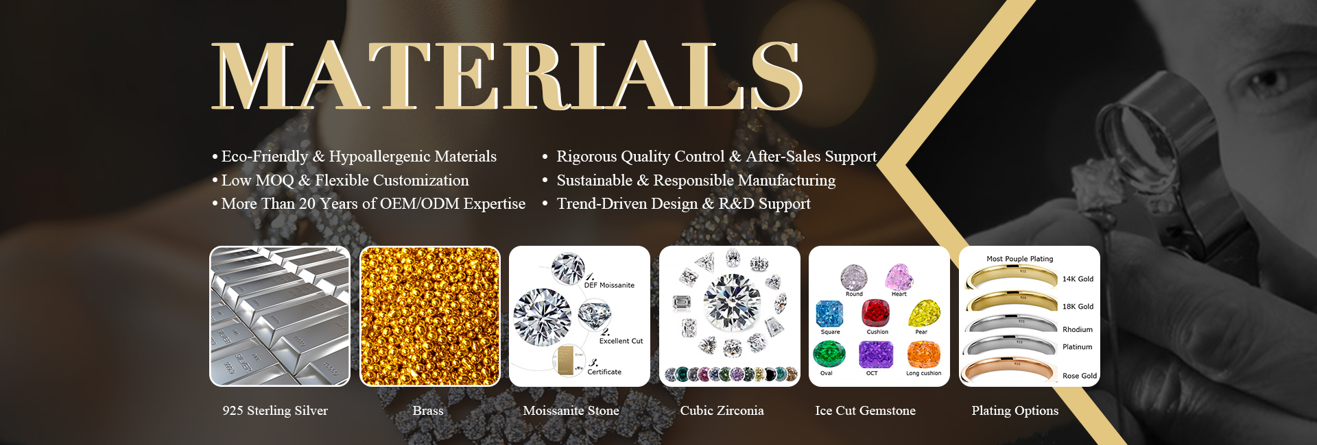 chất lượng 925 Đá bạc Sterling nhà máy sản xuất