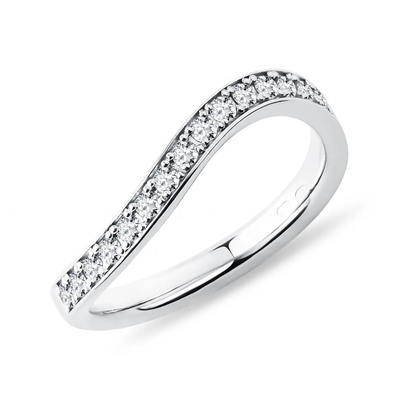 925 Sterling bạc vàng trắng kim cương CZ Wave nhẫn cho phụ nữ trang sức tốt OEM / ODM