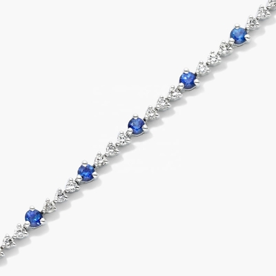 3MM White Zircon Ruby quần áo quần vợt vòng cắt Sterling bạc quần áo quần vợt