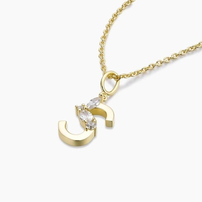 925 Sterling Silver CZ Letter Pendant trong đơn giản là 18K vàng bọc cho đồ trang sức thời trang