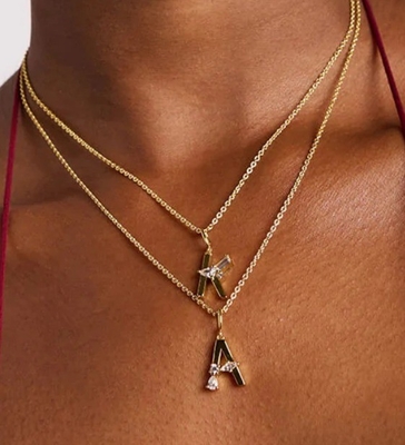 925 Sterling Silver CZ Letter Pendant trong đơn giản là 18K vàng bọc cho đồ trang sức thời trang