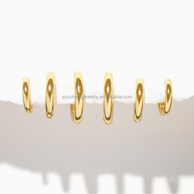 Kim cương tinh tế bạc tối giản 18K vàng 9MM 11MM 13MM Hoop Set cho FedEx DHL UPS TNT EMS Shipping