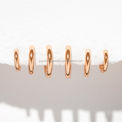 Kim cương tinh tế bạc tối giản 18K vàng 9MM 11MM 13MM Hoop Set cho FedEx DHL UPS TNT EMS Shipping