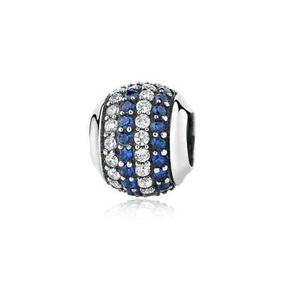 Phong cách Trắng và xanh CZ 925 Sterling bạc đồ trang sức làm phụ kiện