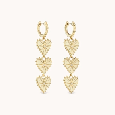 Tay làm 14K vàng mạ Dangle Multi Huggies trái tim Bắt tai hoàn hảo