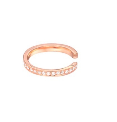 Đàn bà cổ điển Rainbow Pave Setting Cubic Zircon 925 Sterling Silver Ear Cuff trang sức