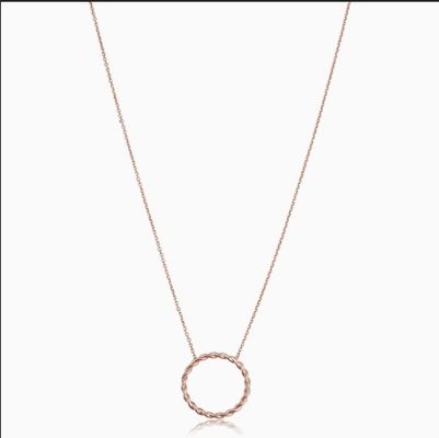 14K vàng bọc 925 Sterling bạc xoắn dây chuyền vòng cổ với 16 inch dài chuỗi liên kết