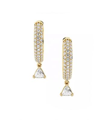 Đánh giá của bên thứ ba Chiếc tai dây chuyền kim cương bằng bạc 925 Sterling với mạ vàng hồng và 50 cặp MOQ