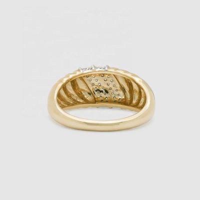 Platinum Plating Round Brilliant Cut Diamond Dome Ring Cho Phụ nữ đồ trang sức tốt OEM / ODM