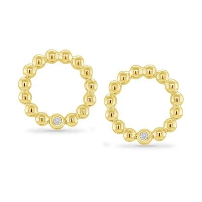 925 Sterling bạc phụ nữ hình tròn Bezel thiết lập Solitaire Stud Bàn tai với tùy chỉnh tùy chọn kích thước