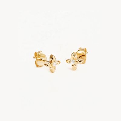 Bông tai nụ hình hoa bằng bạc 925, kích thước nhỏ, thích hợp đeo hàng ngày