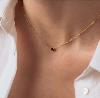 Vàng bọc 925 Sterling bạc Starburst kim cương đĩa dây chuyền dây chuyền đeo hàng ngày