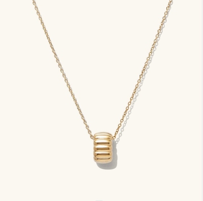 Vàng bọc 925 Sterling bạc đơn giản đơn hạt vòng tròn quyến rũ dây chuyền OEM