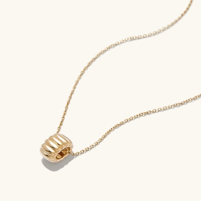 Vàng bọc 925 Sterling bạc đơn giản đơn hạt vòng tròn quyến rũ dây chuyền OEM