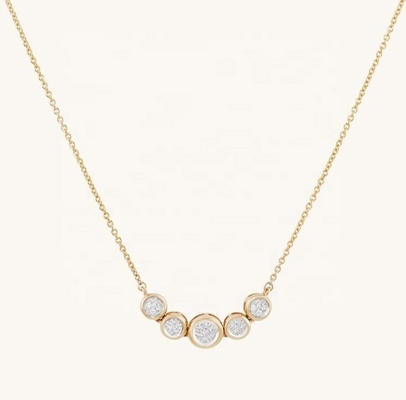Rhodium 18k Gold Necklace Phụ nữ 1,2mm White Gold Cz Pendant