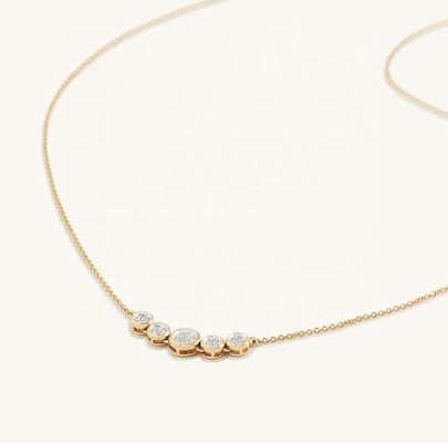 Rhodium 18k Gold Necklace Phụ nữ 1,2mm White Gold Cz Pendant