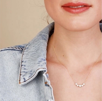 Rhodium 18k Gold Necklace Phụ nữ 1,2mm White Gold Cz Pendant