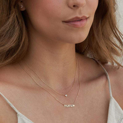 26mm 18K vàng bọc vòng cổ MAMA trái tim vòng cổ cho ngày của phụ nữ