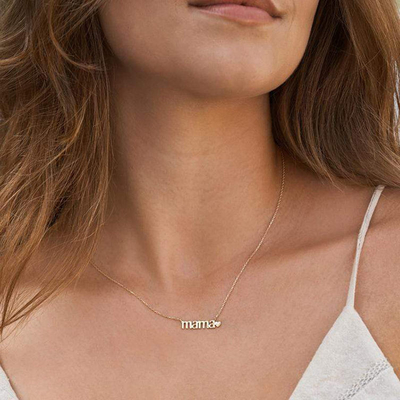 26mm 18K vàng bọc vòng cổ MAMA trái tim vòng cổ cho ngày của phụ nữ