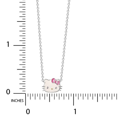 Mái chuyền màu hồng màu trắng Hello Kitty Sterling Silver Pendant Rhodium Plating