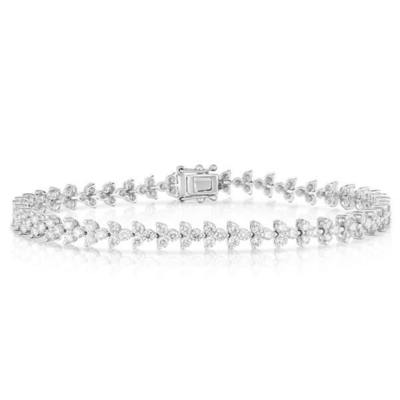 Thiết kế 18K vàng 925 Sterling bạc hoa quyến rũ phụ nữ quần vợt vòng tay với ZIRCON