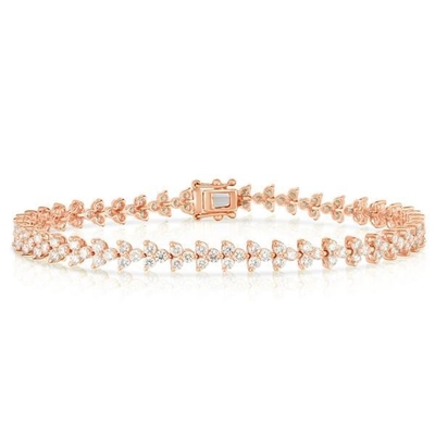 Thiết kế 18K vàng 925 Sterling bạc hoa quyến rũ phụ nữ quần vợt vòng tay với ZIRCON