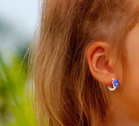 Sapphire Cubic Zircon Butterfly Huggies Bàn tai quà tặng