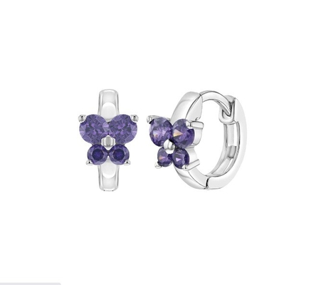 Sapphire Cubic Zircon Butterfly Huggies Bàn tai quà tặng