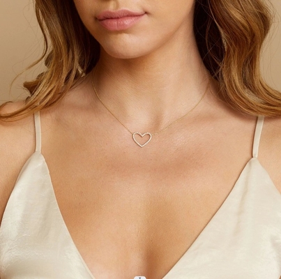 925 Sterling Silver Pave Diamond Love Necklace cho bạn gái