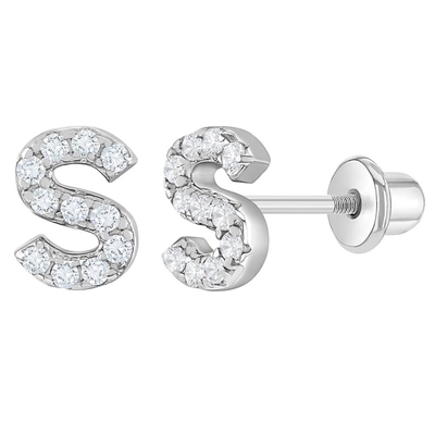 Vàng CZ chữ cái Stud tai nghe Micron Pave Custom chữ cái tai nghe