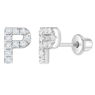 Vàng CZ chữ cái Stud tai nghe Micron Pave Custom chữ cái tai nghe