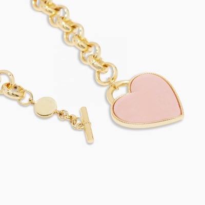 925 Sterling Silver Heart Charm Chiếc vòng tay màu hồng sang trọng cho các cô gái đồ trang sức tuyệt vời