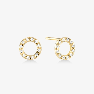 18K vàng bọc 925 Sterling bạc cổ điển tai nghe Stud cho cô gái phụ kiện thời trang