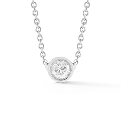Đơn giản 925 Sterling Silver Solitaire Kim cương CZ dây chuyền 7mm / 10mm / 15mm kích thước đá