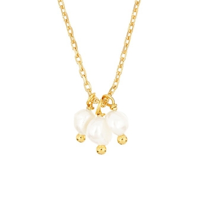925 Sterling bạc ba ngọc trai nước ngọt quyến rũ dây chuyền vòng cổ cho phụ nữ 16 " 1" 1