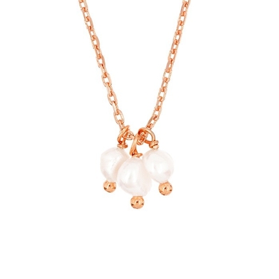 925 Sterling bạc ba ngọc trai nước ngọt quyến rũ dây chuyền vòng cổ cho phụ nữ 16 " 1" 1