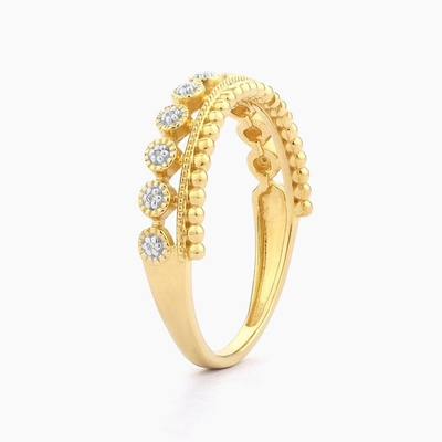 925 Sterling Silver CLASSIC Style bán buôn Nhẫn phụ nữ xếp chồng với hạt mạ vàng