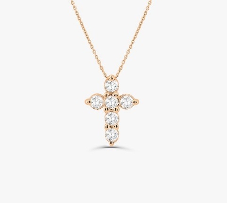Đá Druzy Đá Kim cương Thập giá Đá tròn Đá sắc sảo 925 Silver Cross Pendant
