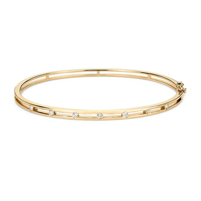 Chiếc vòng tay bằng bạc của Đài kim cương Chiếc vòng tay bằng vàng 58mm 14k