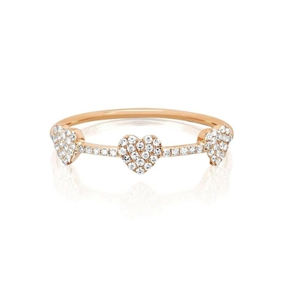 Nhẫn trái tim 18K vàng mạ 925 Sterling bạc 3 Micro Pave cho phụ nữ và thanh lịch