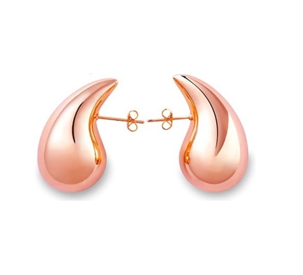 Logo tùy chỉnh 18K vàng bọc nước mắt rỗng Stud Băng tai cho các cô gái đồ trang sức Party