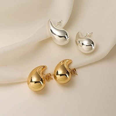 Logo tùy chỉnh 18K vàng bọc nước mắt rỗng Stud Băng tai cho các cô gái đồ trang sức Party