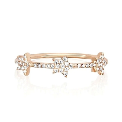 18K vàng bọc bạc CZ Star tuyên bố nhẫn cho phụ nữ Micro Pave thiết lập được chứng nhận