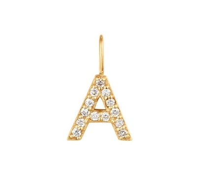 Nickel Free 925 Sterling Silver Letter A Diamond Charm Necklace Nổi tiếng ban đầu