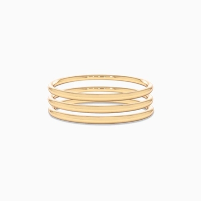 18K Vàng mạ 2 mm xếp chồng các bộ vòng thép không gỉ mỏng