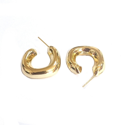 Tùy chỉnh 18K vàng đồng Hoop Bàn tai ODM nữ vàng Hoop Bàn tai