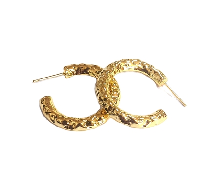 ODM 18K Golden Tube Hoop Bàn tai vàng vàng mạ vàng Bàn tai ống xoắn