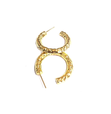 ODM 18K Golden Tube Hoop Bàn tai vàng vàng mạ vàng Bàn tai ống xoắn