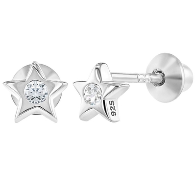 Ước tính khác Little Star Pink Cubic Zircon Baby Girls Screw Back Stud