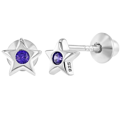 Ước tính khác Little Star Pink Cubic Zircon Baby Girls Screw Back Stud